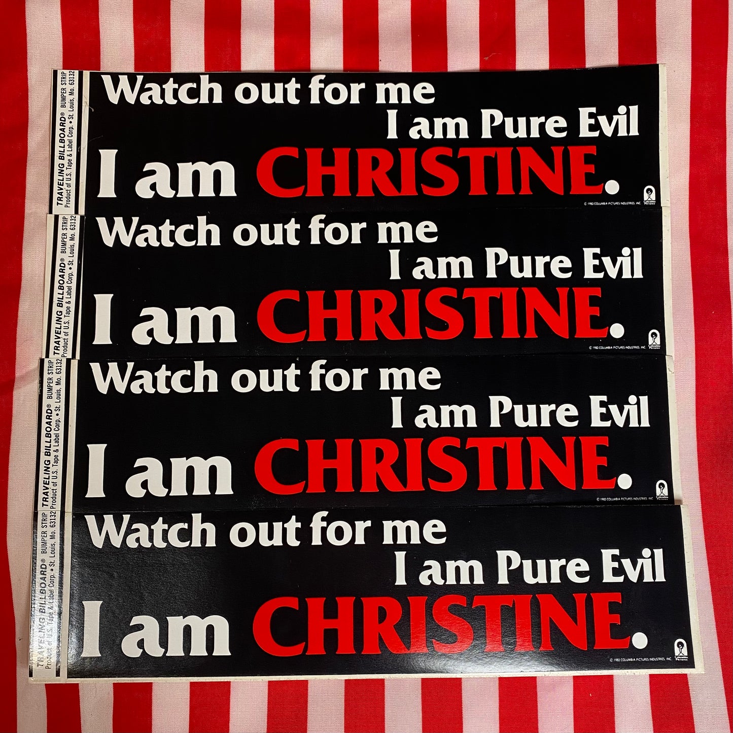 John Carpenter’s “Christine” Bumper Stickers