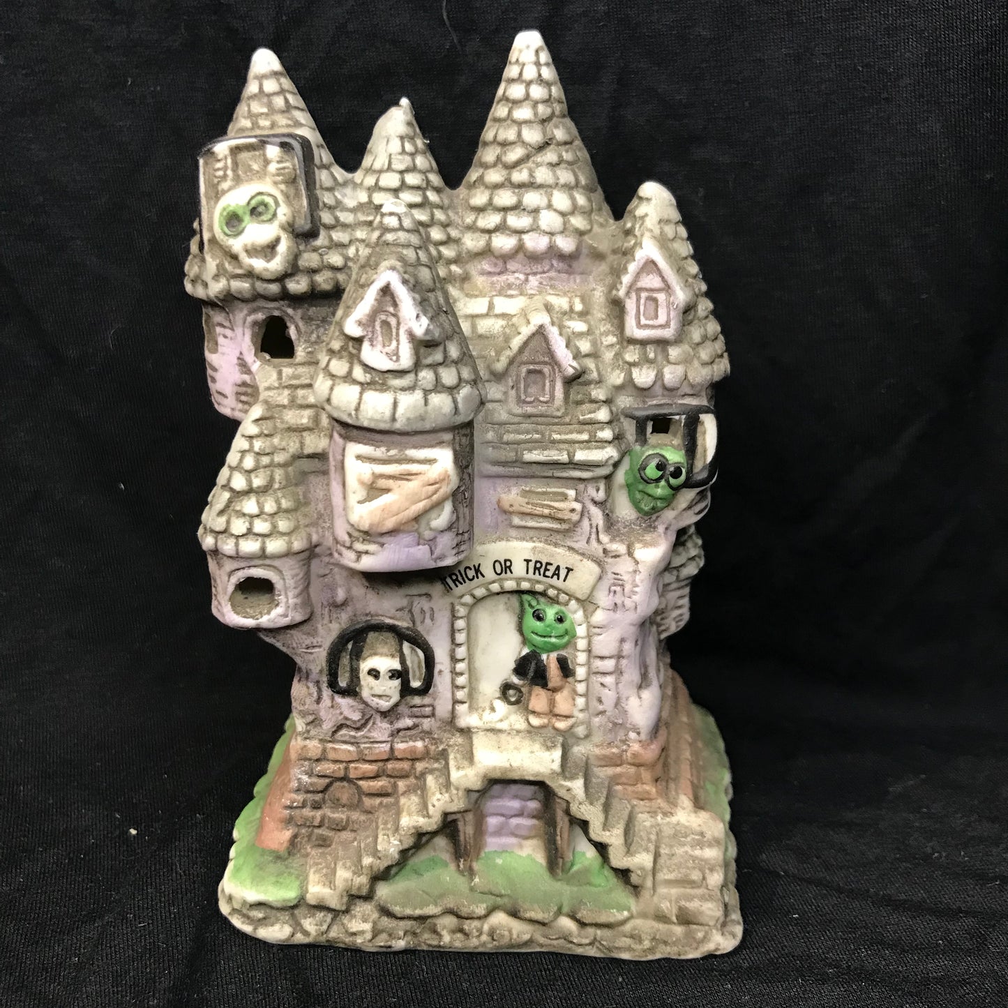 Vintage Ceramic Haunted Castle + Ghosts