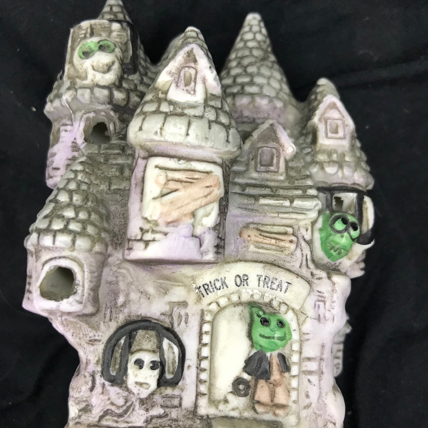 Vintage Ceramic Haunted Castle + Ghosts