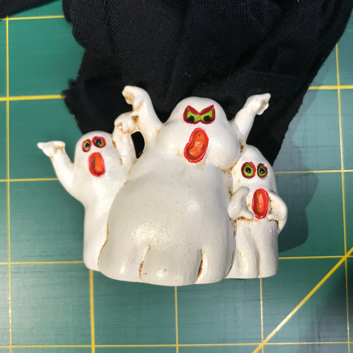Vintage Ceramic Haunted Castle + Ghosts