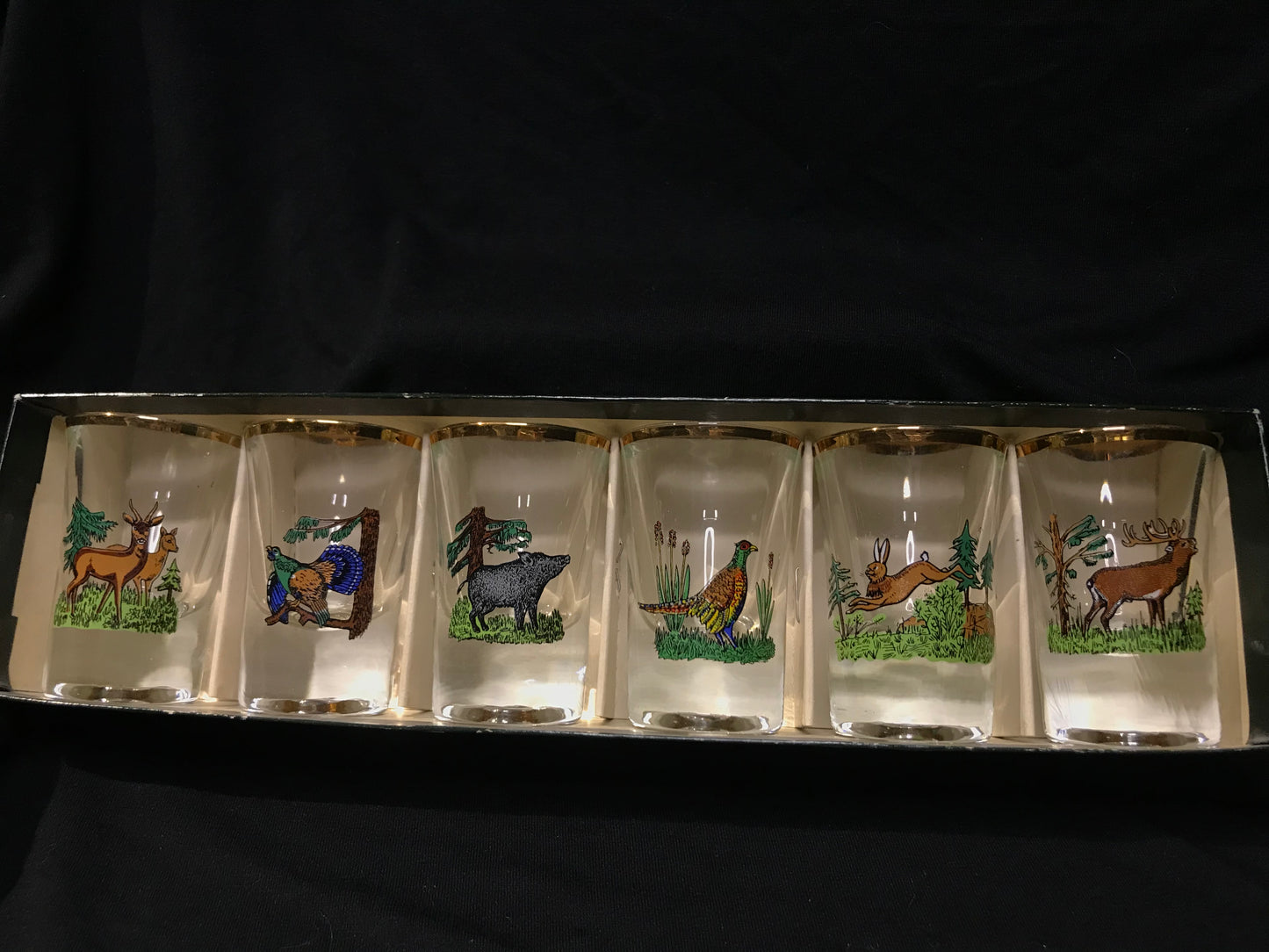 Vintage 1950's German Wildlife Shot Glasses
