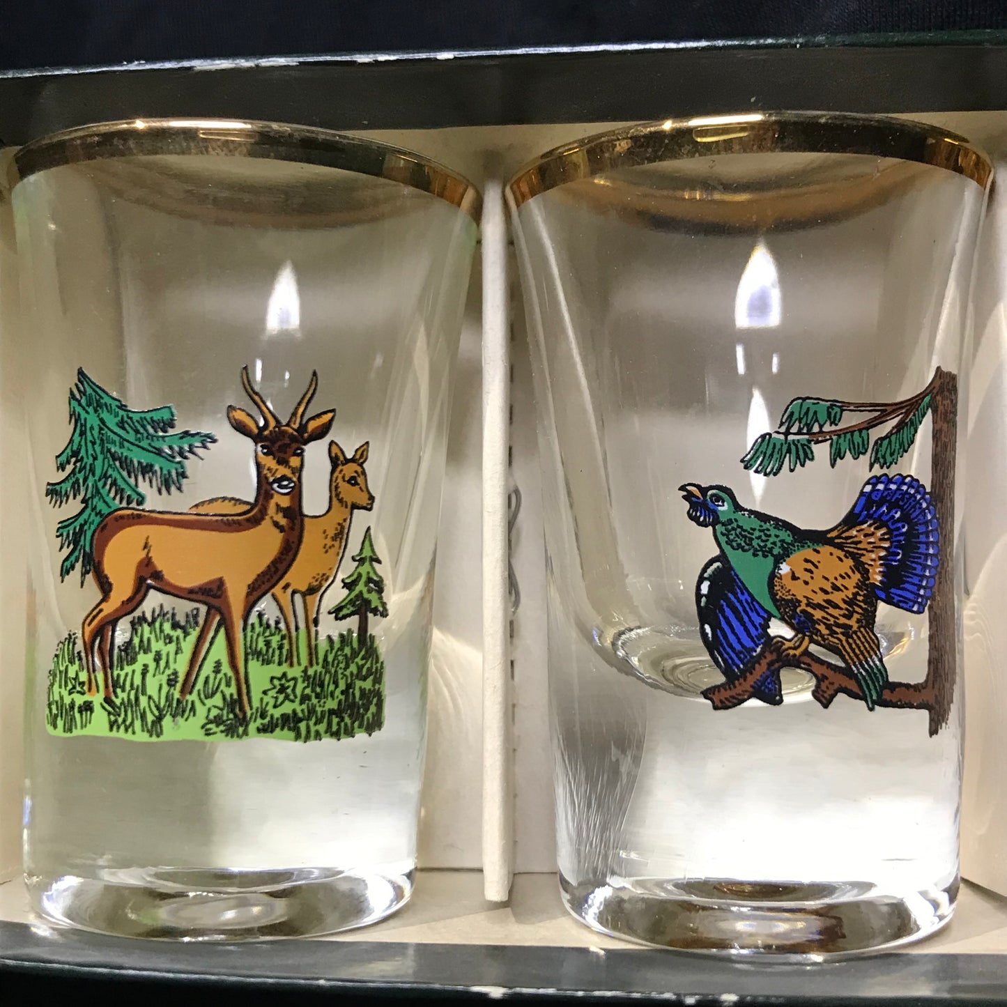 Vintage 1950's German Wildlife Shot Glasses