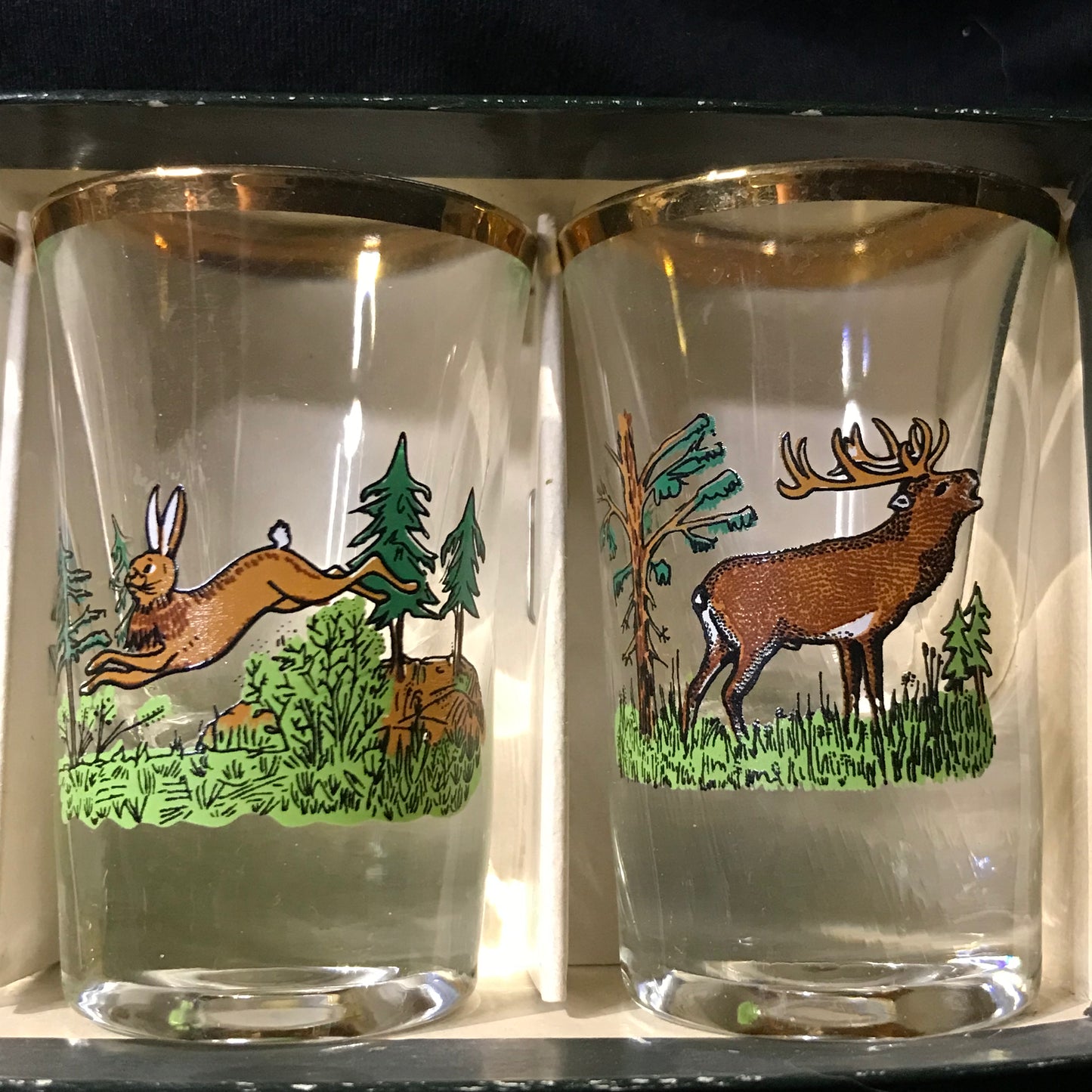 Vintage 1950's German Wildlife Shot Glasses